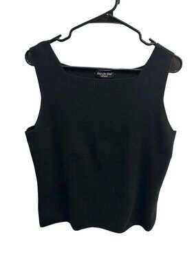 End On End Womens Black Soft Knitwear Sleeveless Tank Top Minimalist Chic